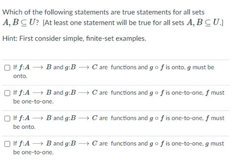 Solved Which Of The Following Statements Are True Statements Chegg Com