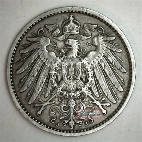 1903 J Silver German 1 Mark Germany Coin Vf