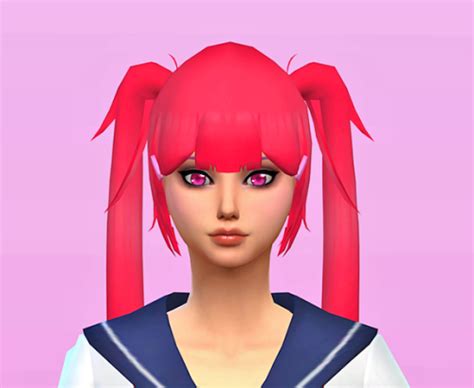 Yandere Simulator To The Sims 4 New Pigtails Love 4 Cc Finds