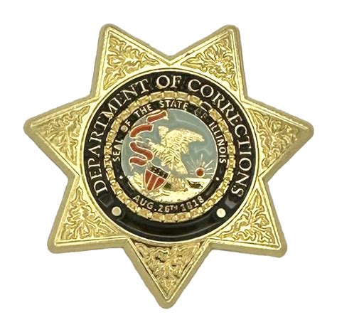 Illinois Department Of Corrections Star Lapel Pin Gold Chicago Cop Shop