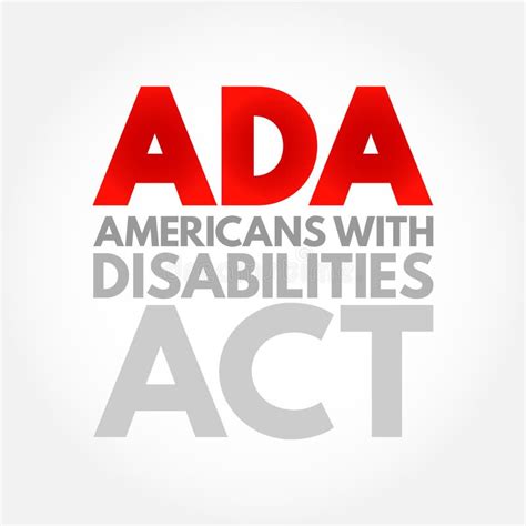 Ada Americans With Disabilities Act Civil Rights Law That Prohibits