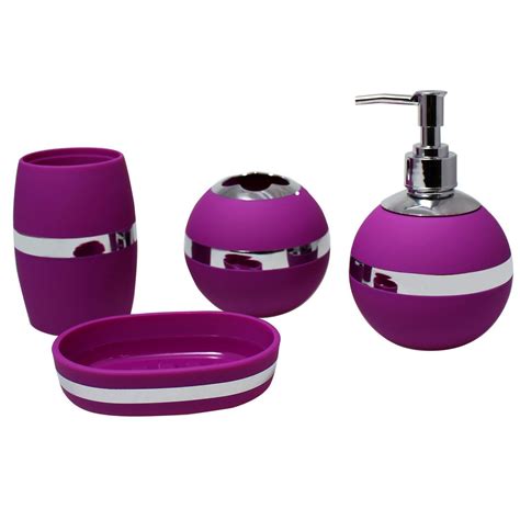 Beautiful Purple Bathroom Accessories Sets Homeindec