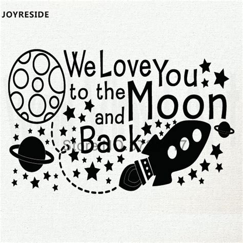 Joyreside Quote Space We Love You To The Moon And Back Wall Decal Vinyl