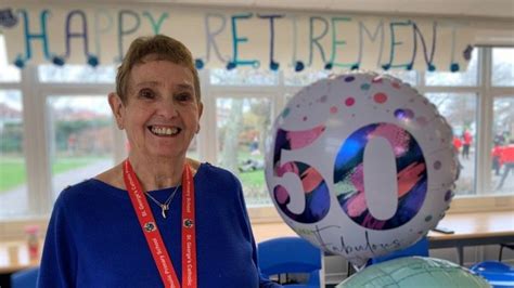 Maghull Dinner Lady Retires After 50 Years At Same School Bbc News