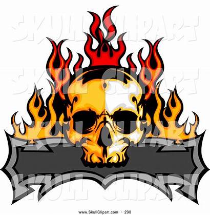 Skull Flames Scary Banner Blank Clip Designs