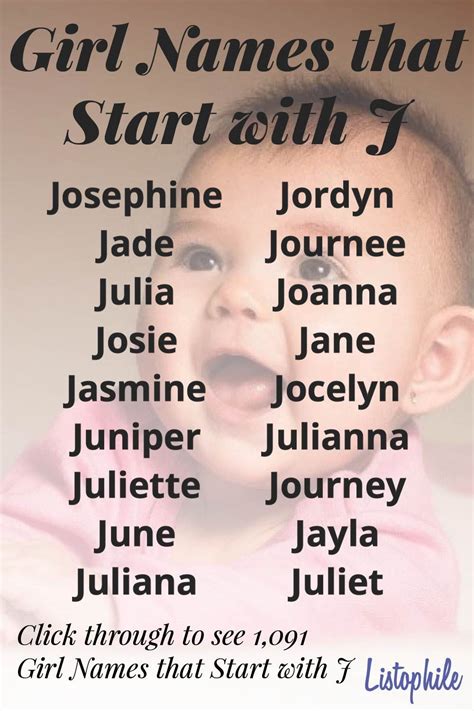 Girl Names With J Long Girl Names List Of Girls Names Unique Girl