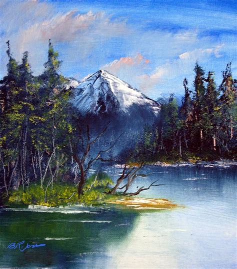 Mountain Lake Oil Painting Of A Scenic Mountain Lake