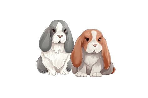 Cartoon Holland Lop Rabbits Graphic By Gornidesign · Creative Fabrica