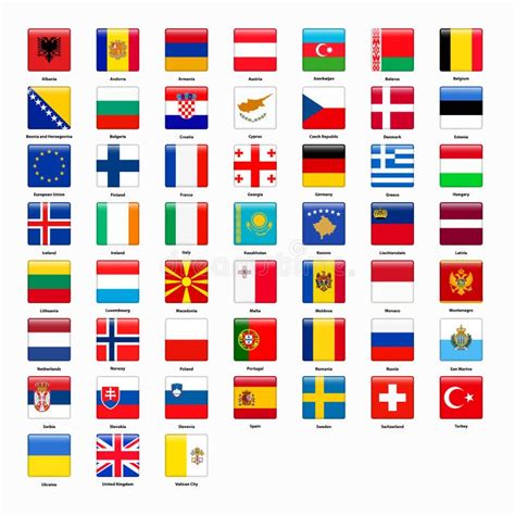 Insieme Delle Bandiere Di Tutti I Paesi Di Europa Illustrazione