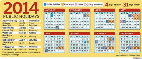 Owen Residents Committee 奥云居委会 Long Weekends In Year 2014 Calendar