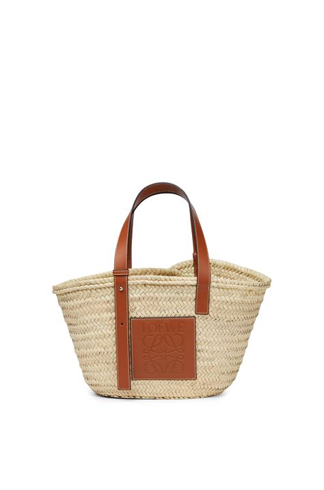 Basket Bag In Palm Leaf And Calfskin Naturaltan Loewe