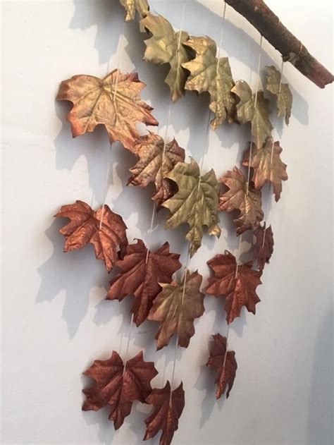 Embossed paper leaves wall hanging. Modern Autumn Wall Hanging | Fall Leaves Decor | Autumn ...