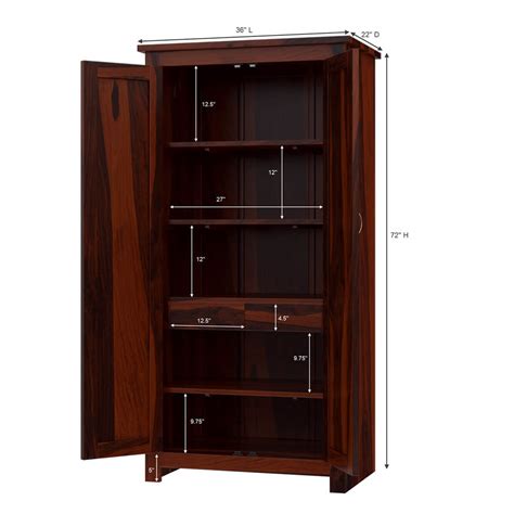 Many of our wardrobes include interior fittings such clothes rails and shelves to help you organize your stuff. Clatonia Solid Wood Diamond Point Double Door Tall Armoire Closet