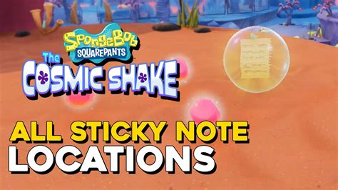Spongebob Squarepants The Cosmic Shake All Sticky Note Locations — 100