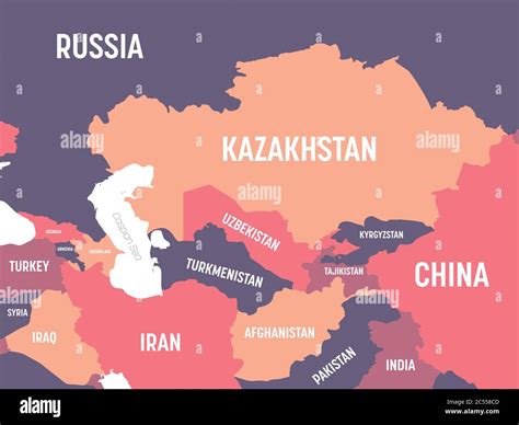Mapa De Asia Central Mapa Político De Alta Detalle De La Región De