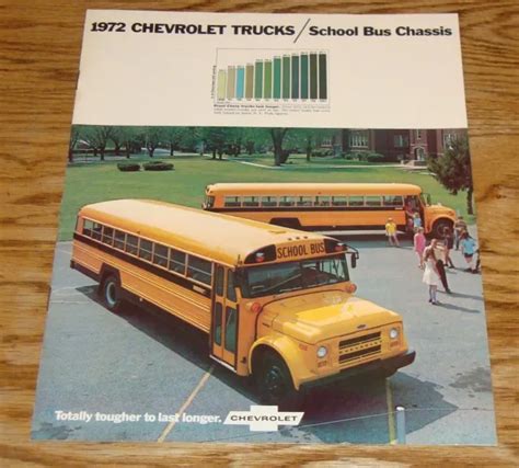 Original 1972 Chevrolet School Bus Chassis Sales Brochure 72 Chevy