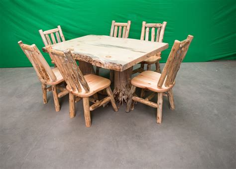 Log Kitchen Table Timberland Dining Table Rustic Furniture Mall By
