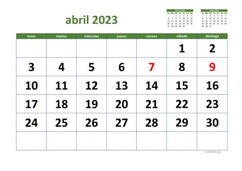 Calendario Abril 2023 Para Imprimir 【2023】 Globalendar En  Y Pdf