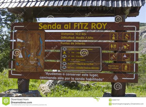 Map To Hiking Fitz Roy Patagonia Argentina Editorial