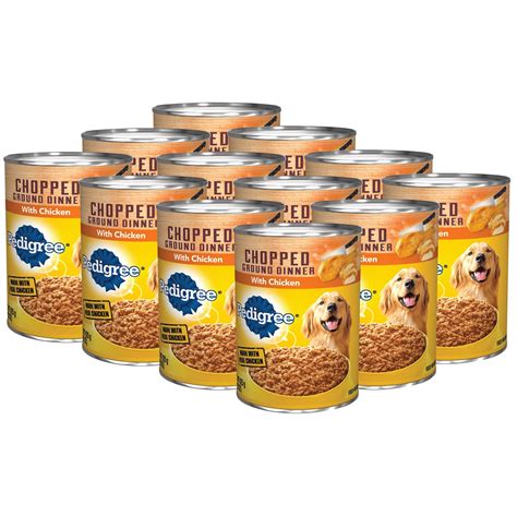 Pedigree Chopped Ground Dinner With Chicken Canned Dog Food 22 Oz