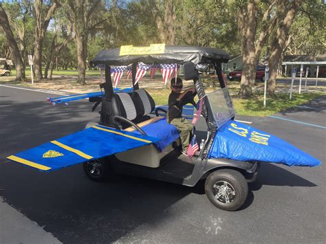 Decorate Golf Cart As Us Navy Blue Angels Jet For Patriotic July 4th