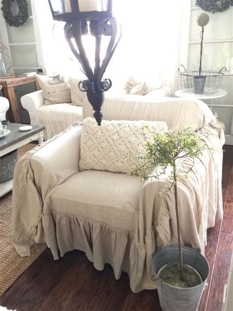 If you're going for the farmhouse style look in your living room, then you may be on the hunt for the. Ruffled Chair Cover Chair Scarf Chair Throw Slip Cover ...