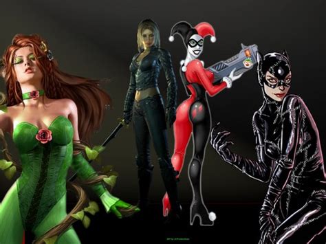 Poison Ivy Catwoman Talia Al Ghul And Harley Quinn Femme Fatales
