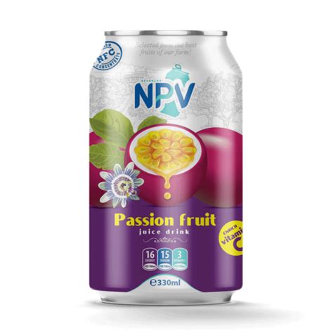 Passion Fruit Juice Drink 330ml Can Npv Brand Npv Beverage