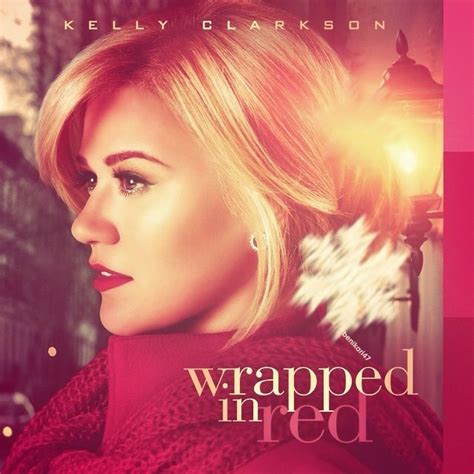 Kelly Clarkson Wrapped In Red Christmas Album Photo Shoot Edited Vintage Album Cover