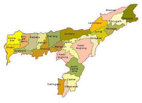 Assam District Map Map Of Assam Assam State Map Assam Political Map