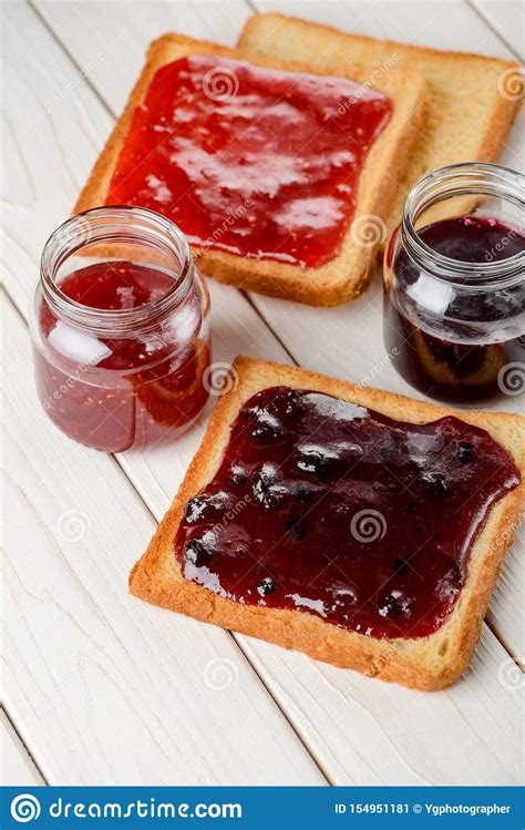Spreading Jam On Toasted Bread Stock Image Image Of Rustic Jelly