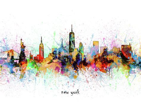 New York Skyline Artistic Digital Art By Bekim M