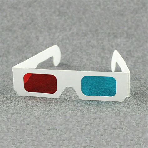 2x Universal Anaglyph Cardboard Paper Red Blue Cyan 3d Glasses For