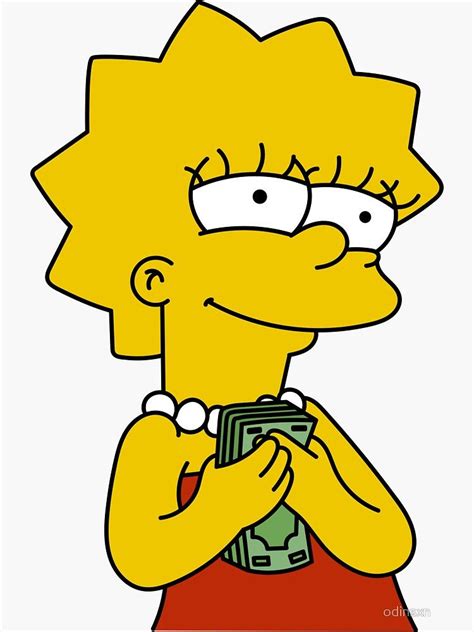 Money Lisa Sticker By Odinsxn Simpsons Art Simpsons Drawings