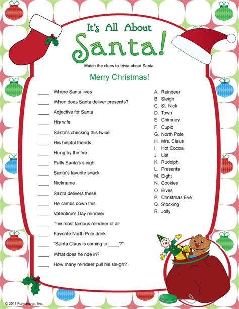 Printable Its All About Santa Christmas Games For Kids Christmas