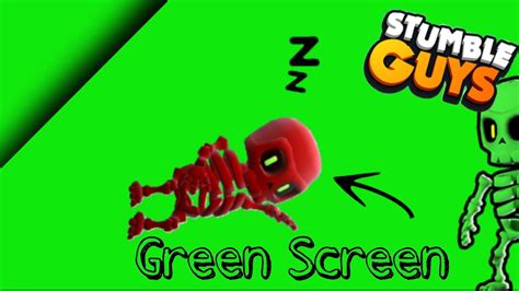 Stumble Guys Green Screen Caveira Vermelha Dançando Mais Sombras Do