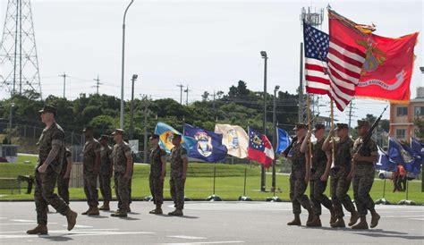 The 12th Marine Regiment Color Guard Marches Forward Nara And Dvids