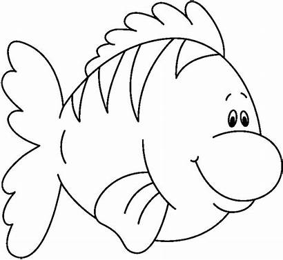Fish Outline Clip Coloring Rainbow Clipart Clipartion