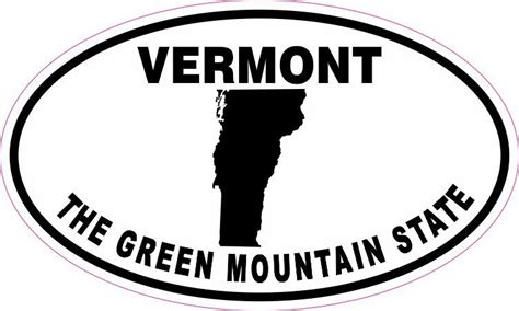 5in X 3in Oval Vermont The Green Mountain State Sticker Mountain