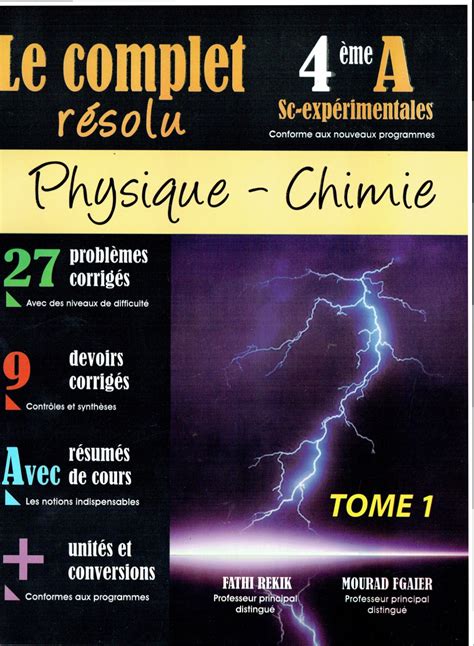 Physique Et Chimie 4eme Année De Lenseignement Secondaire Sciences