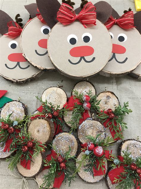 Diy Xmas Wood Slices Reindeer And Snowman Christmas Diy Wood Diy