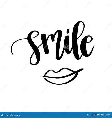 Vector Modern Brush Calligraphy Quote Smile Hand Lettering Simple