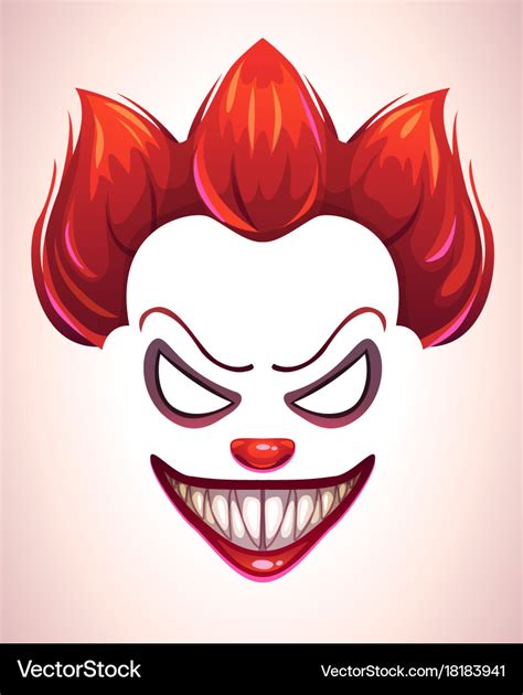 Creepy Clown Mask Royalty Free Vector Image Vectorstock