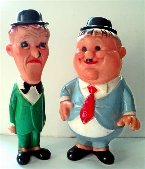 Stan Laurel And Oliver Hardy Rubber Dolls Vintage Old Squeaky Dolls