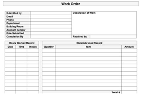 work order templates   business