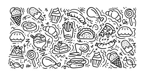 Premium Vector Food Doodle Hand Drawn