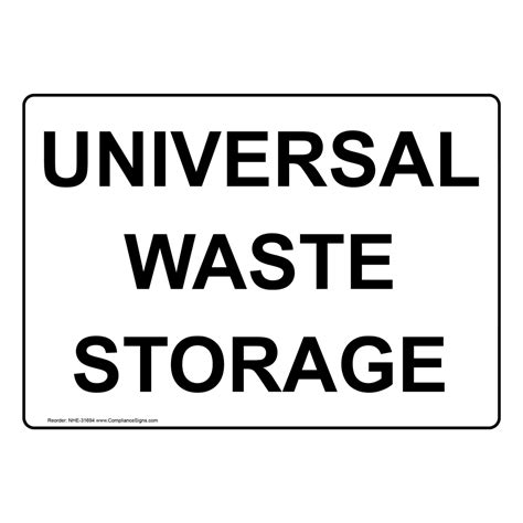 Hazmat Hazardous Material Sign Universal Waste Storage