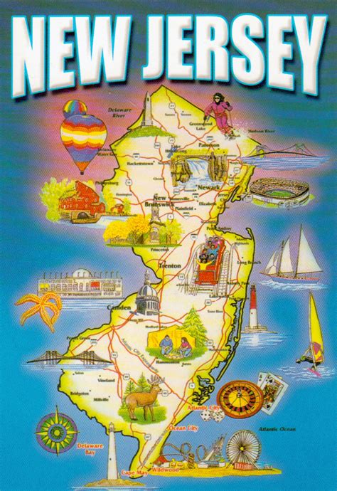 Detailed Tourist Map Of New Jersey State New Jersey State