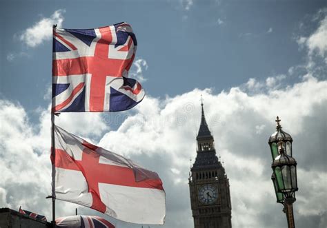 British Union Jack Flag Blowing In The Wind Stock Photo Image Of