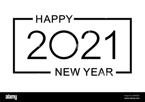 Happy New Year 2021 Design Template Isolated Vector Illustration On White Background Stock